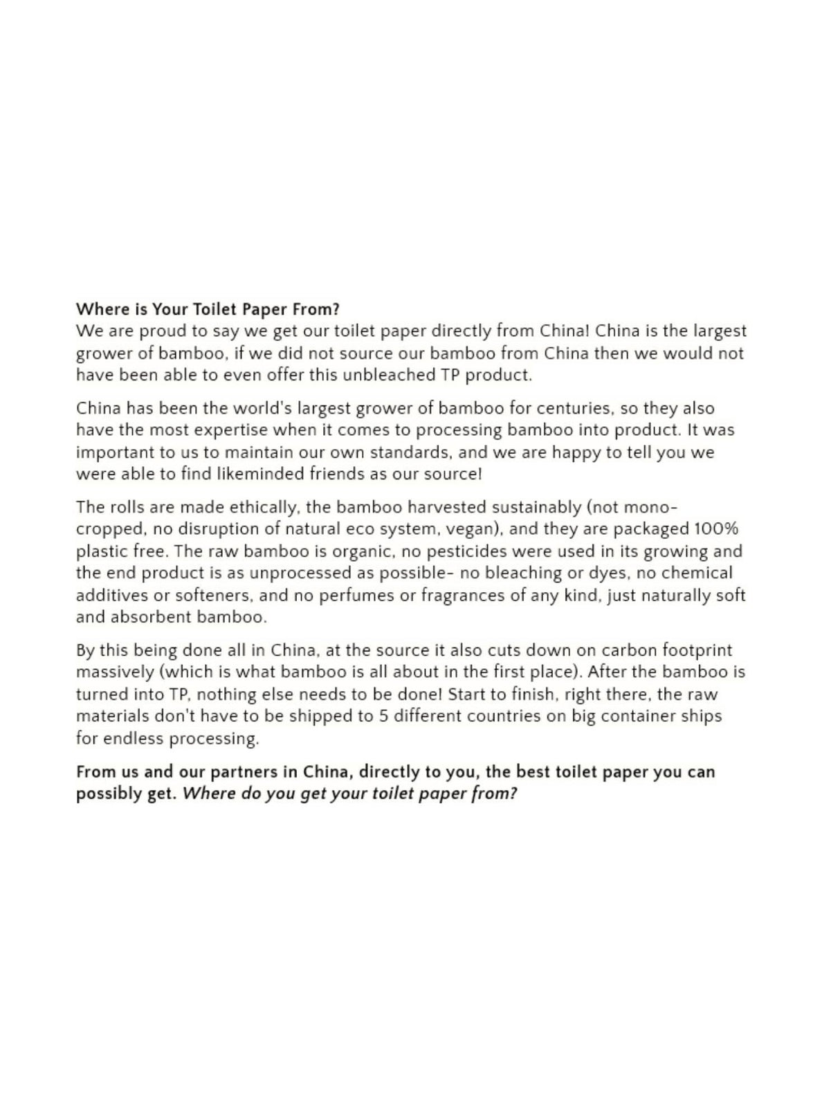 Panda Eco Paper | Bamboo Toilet Paper Sample