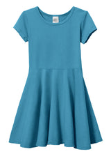 Girls Soft Cotton Jersey Short Sleeve Twirly Dress | Teal