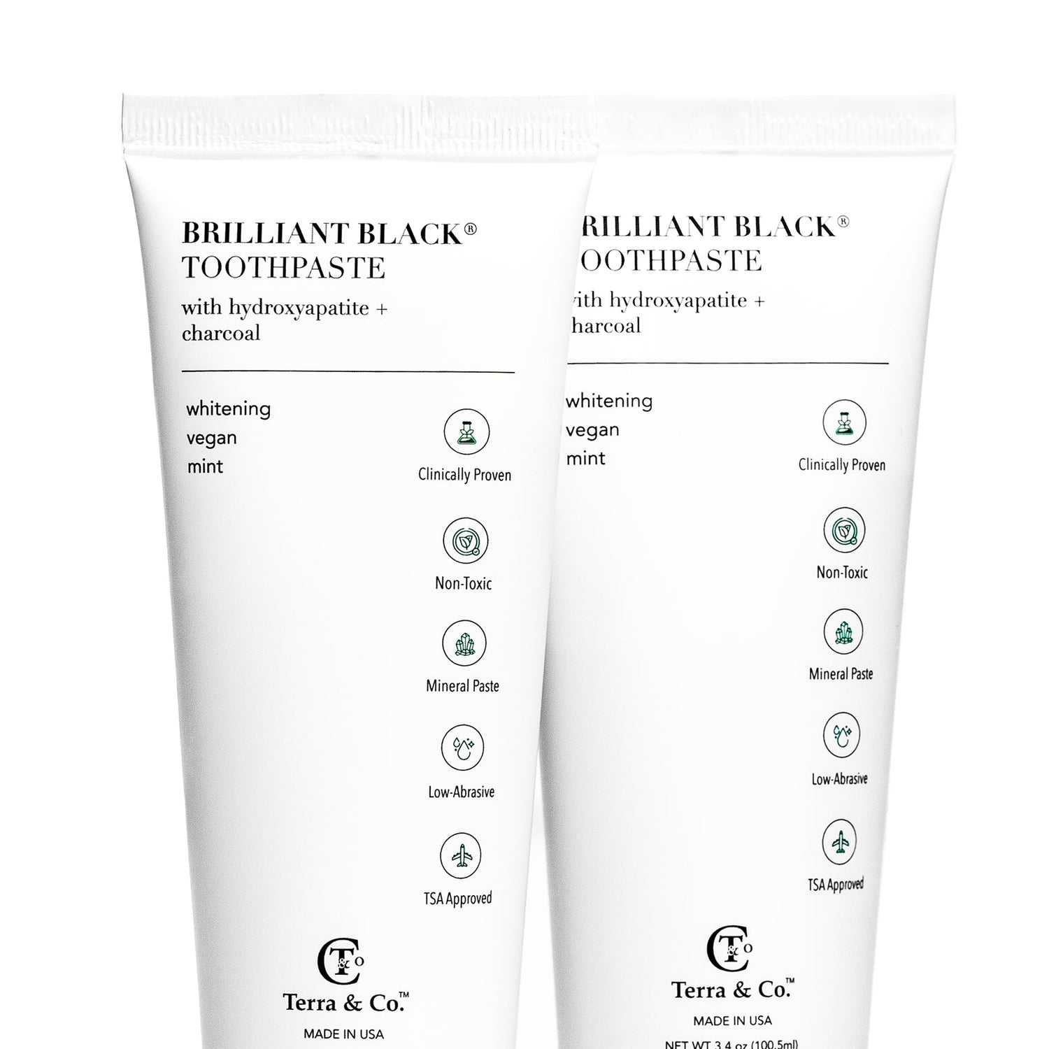 Natural Charcoal Toothpaste + Hydroxyapatite Bundle – Fluoride-Free Whitening & Remineralizing Duo