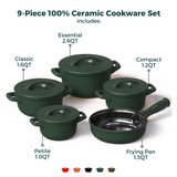 Duo 9 Piece Ceramic Cookware  Set - Ceramic Lid