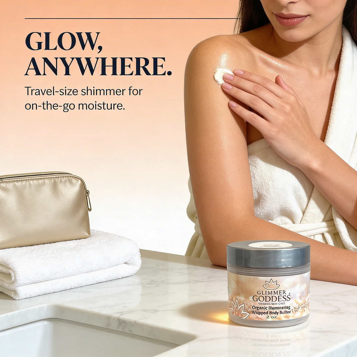 Organic Shimmering Whipped Body Butter 2 oz. Travel Size