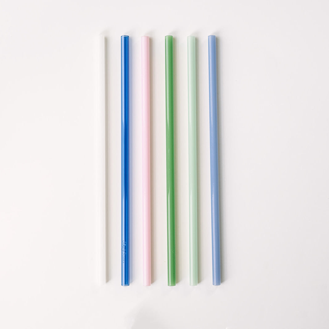 Tumbler 12" Glass Straw Set - Cote d'Azur