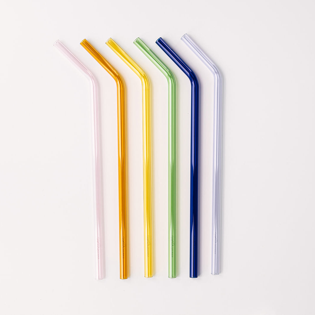 Tumbler 12" Glass Straw Set - Iridium