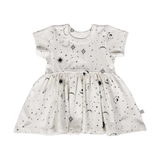 short sleeve twirl dress | celestial