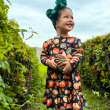 Bamboo Long Sleeve Twirl Dress in Spiced Autumn