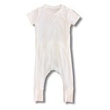 Bamboo Short Sleeve Romper in Ivory