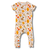Bamboo Short Sleeve Romper in Autumn Acres