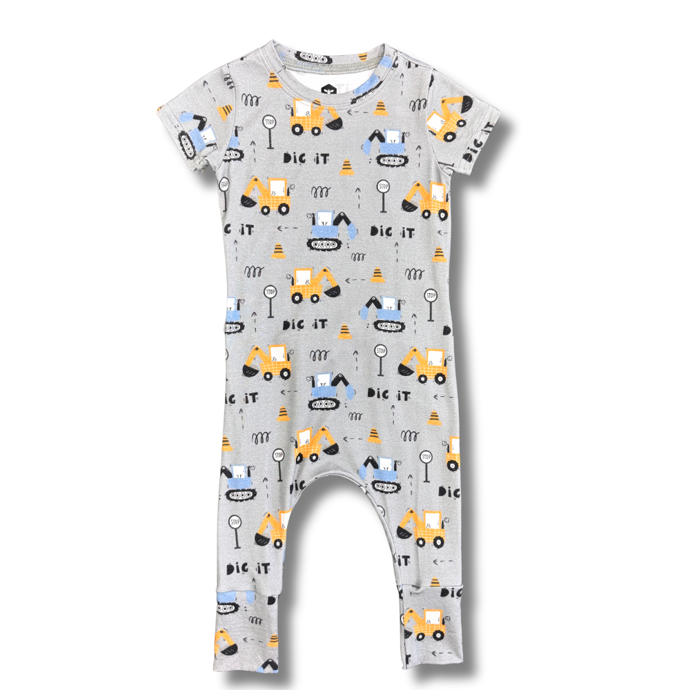 Bamboo Short Sleeve Romper in Dig It