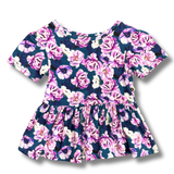 Bamboo Short Sleeve Peplum Top in Adele