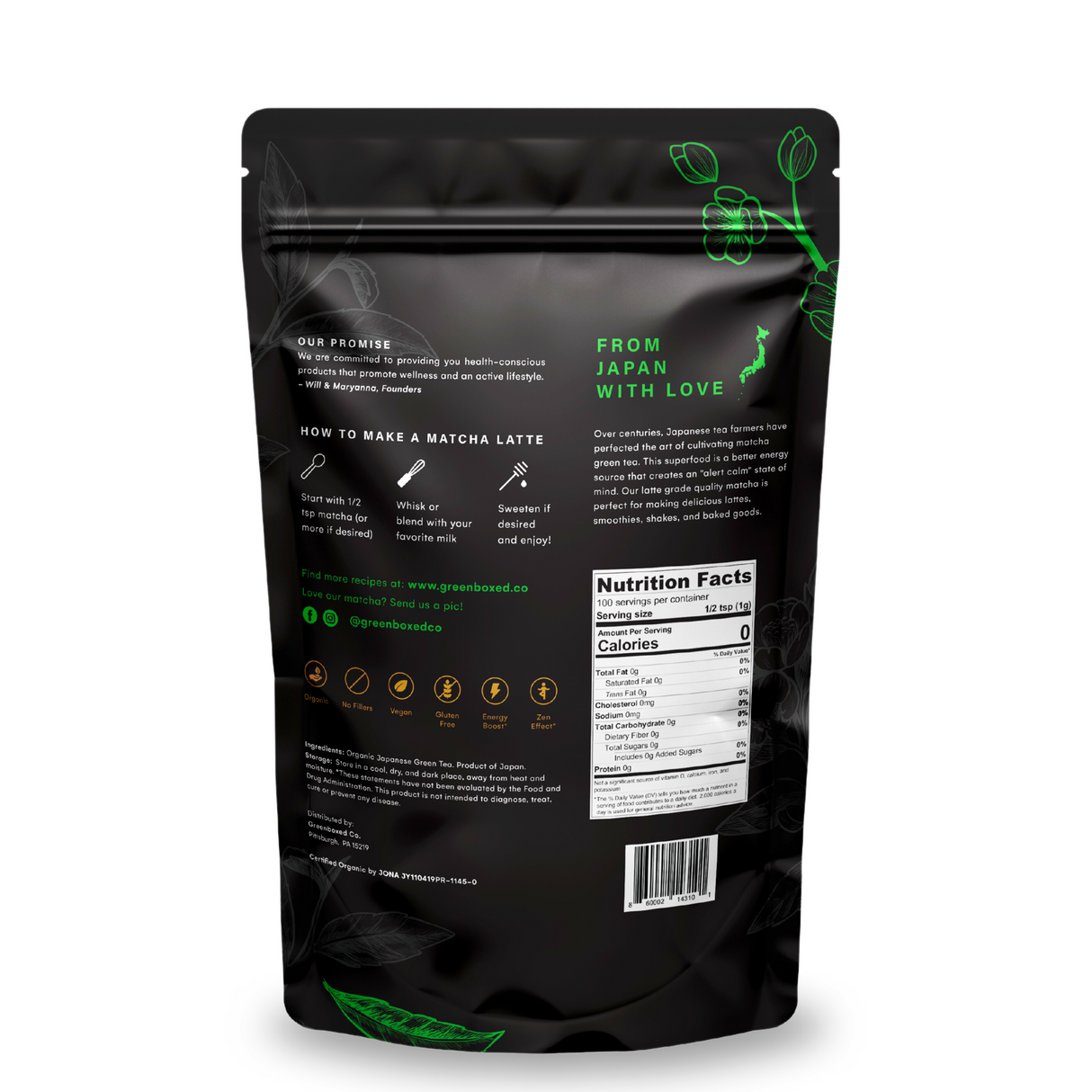 Latte Grade Matcha, 3.52 oz.