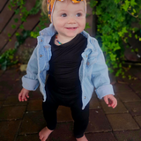 Bamboo Short Sleeve Romper in Black