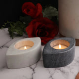 2-Piece Blossom Marble Tea Light Holders
