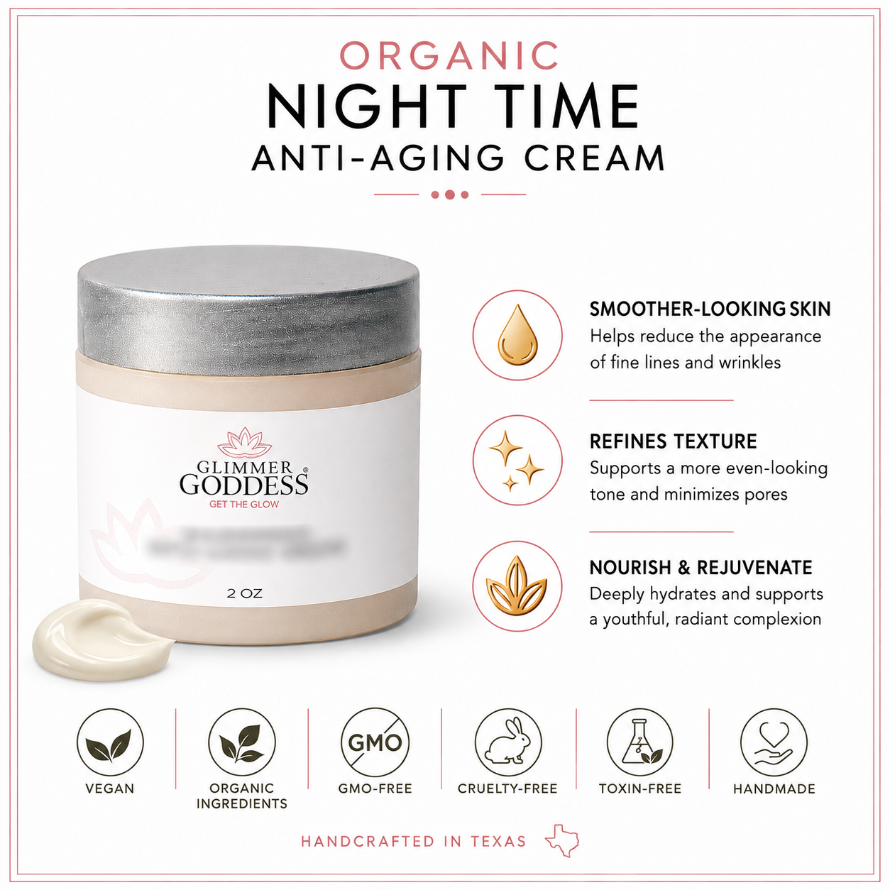 Organic Vitamin A Microcaps Night Cream – Skin Brightener & Age-Defying Formula