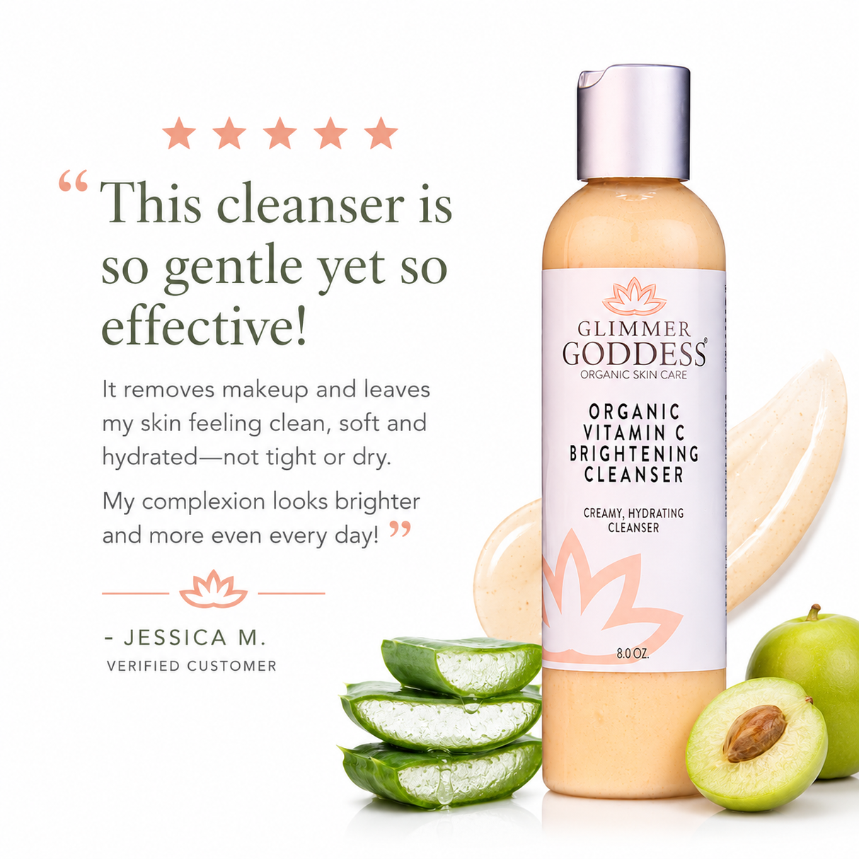 Organic Vitamin C Skin Brightening Cleanser 8 oz.