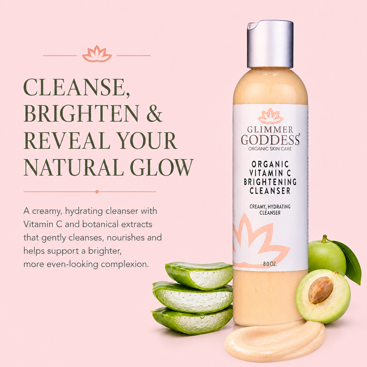 Organic Vitamin C Skin Brightening Cleanser 8 oz.