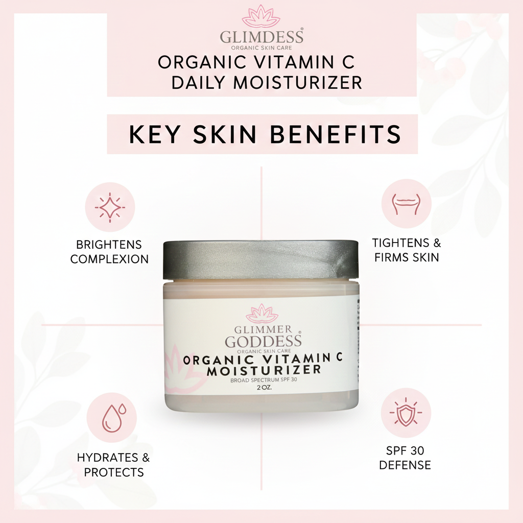 Organic Vitamin C Face Cream Reef-Safe SPF 30 - Brightens and Tightens Skin