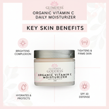 Organic Vitamin C Face Cream Reef-Safe SPF 30 - Brightens and Tightens Skin