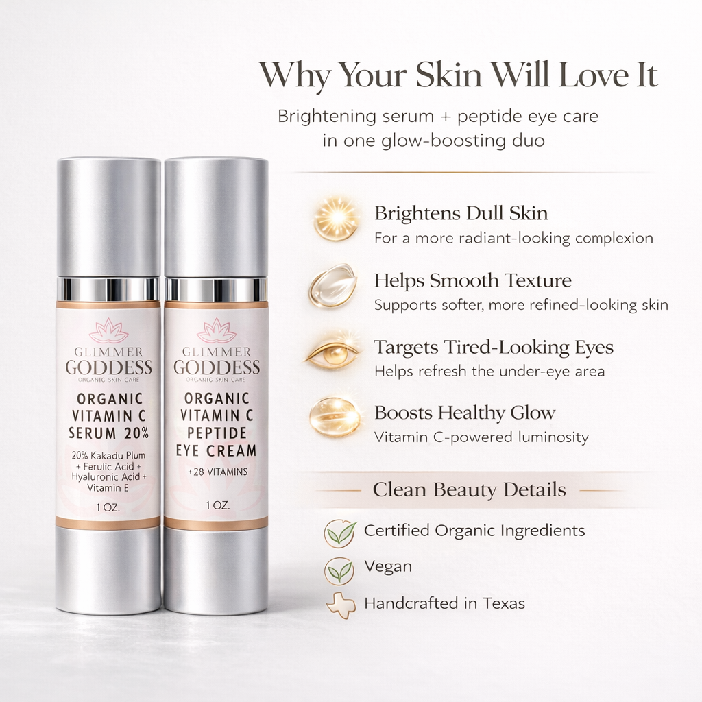 Let's Get Glowing! Organic Vitamin C Serum + Vitamin C Eye Cream Duo
