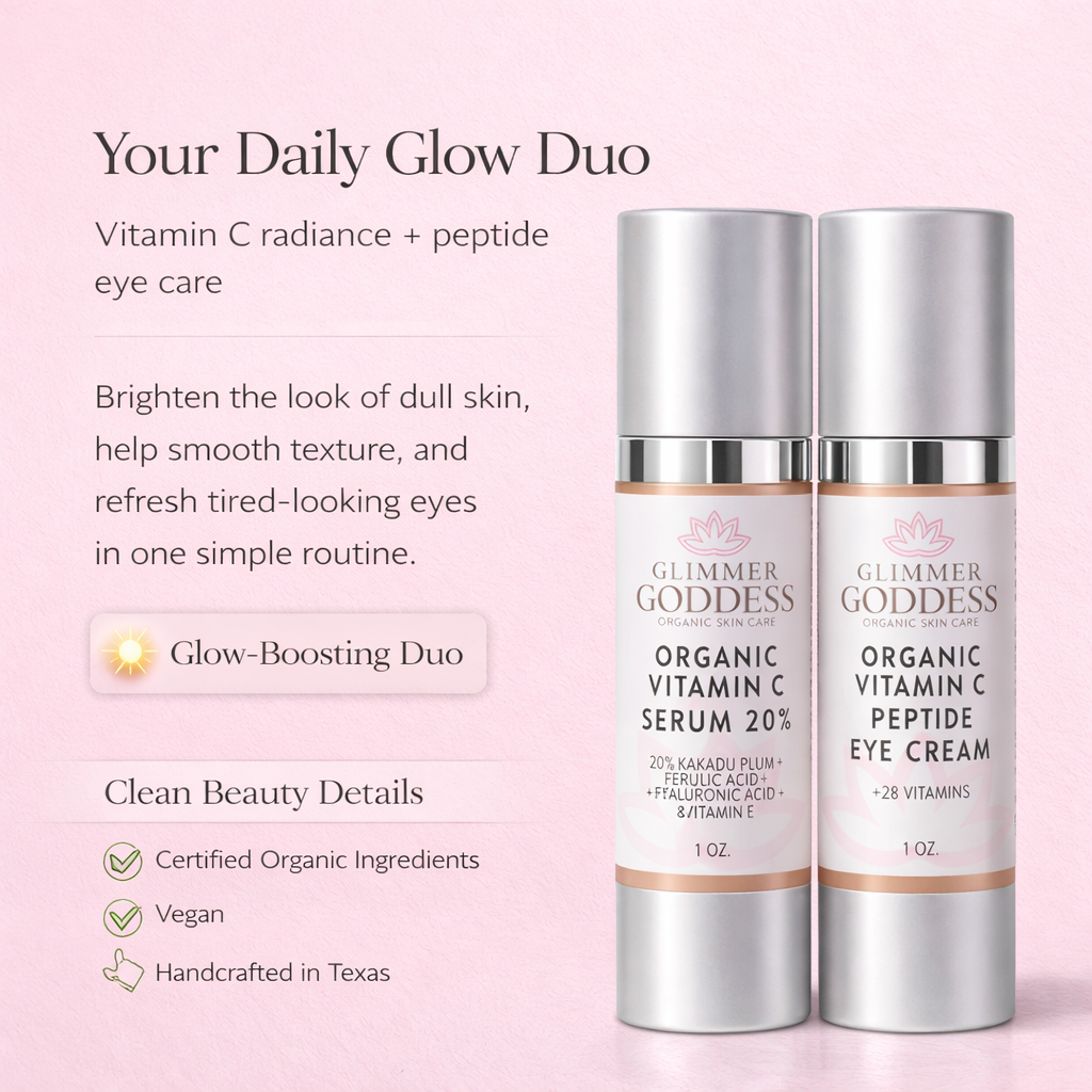 Let's Get Glowing! Organic Vitamin C Serum + Vitamin C Eye Cream Duo