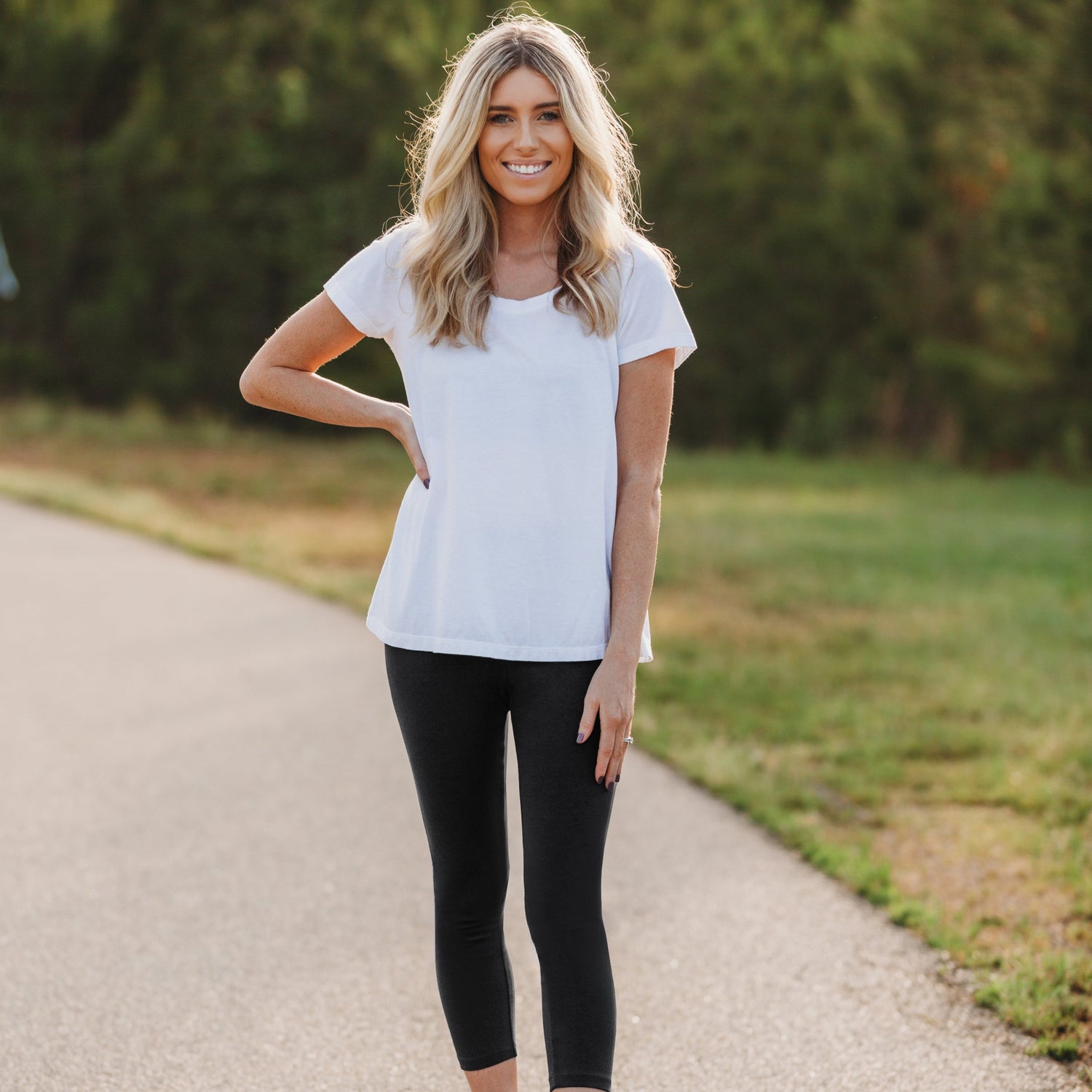 Women's 100% Cotton Soft Capri Leggings | Road