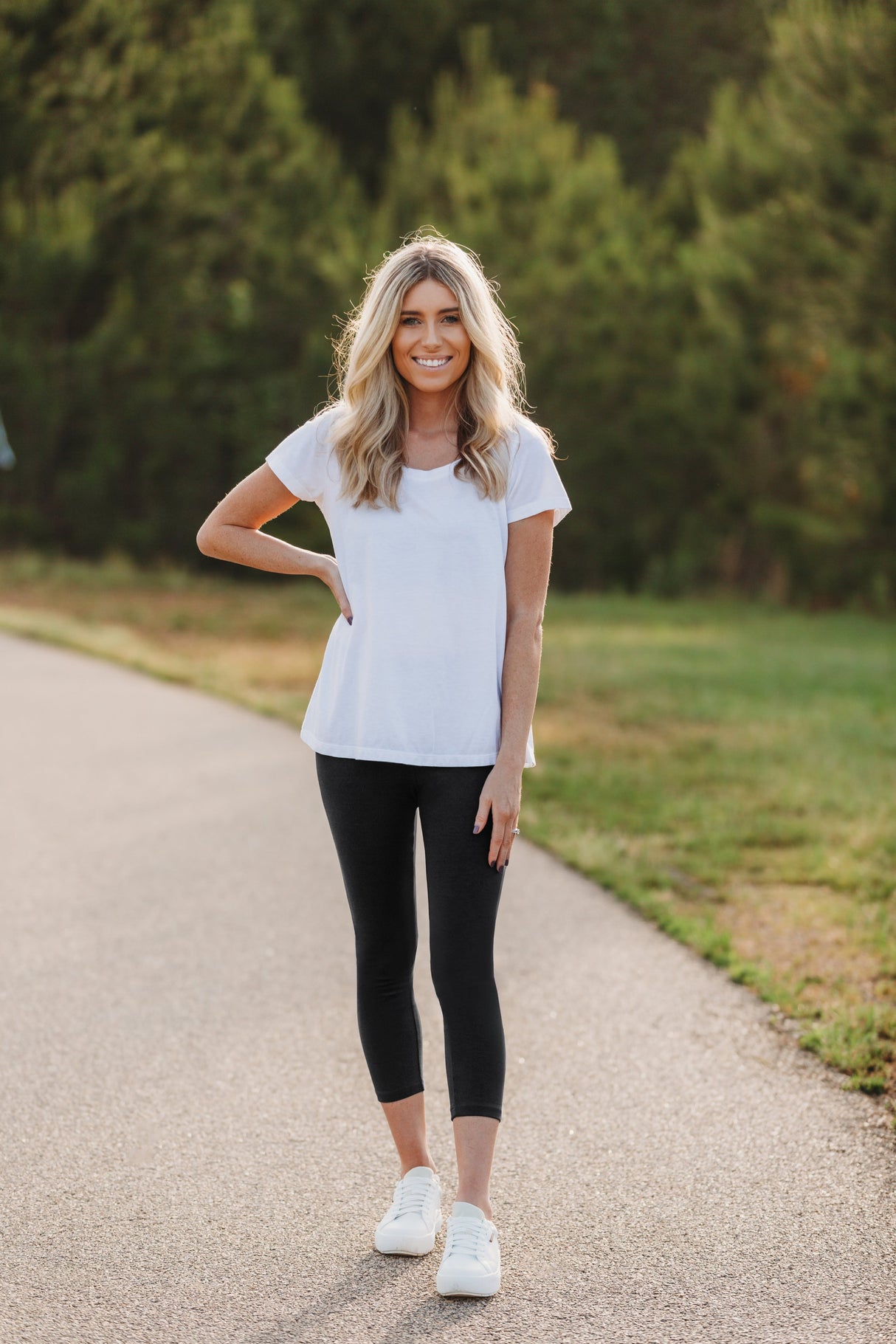 Women's 100% Cotton Soft Capri Leggings | Forest Green