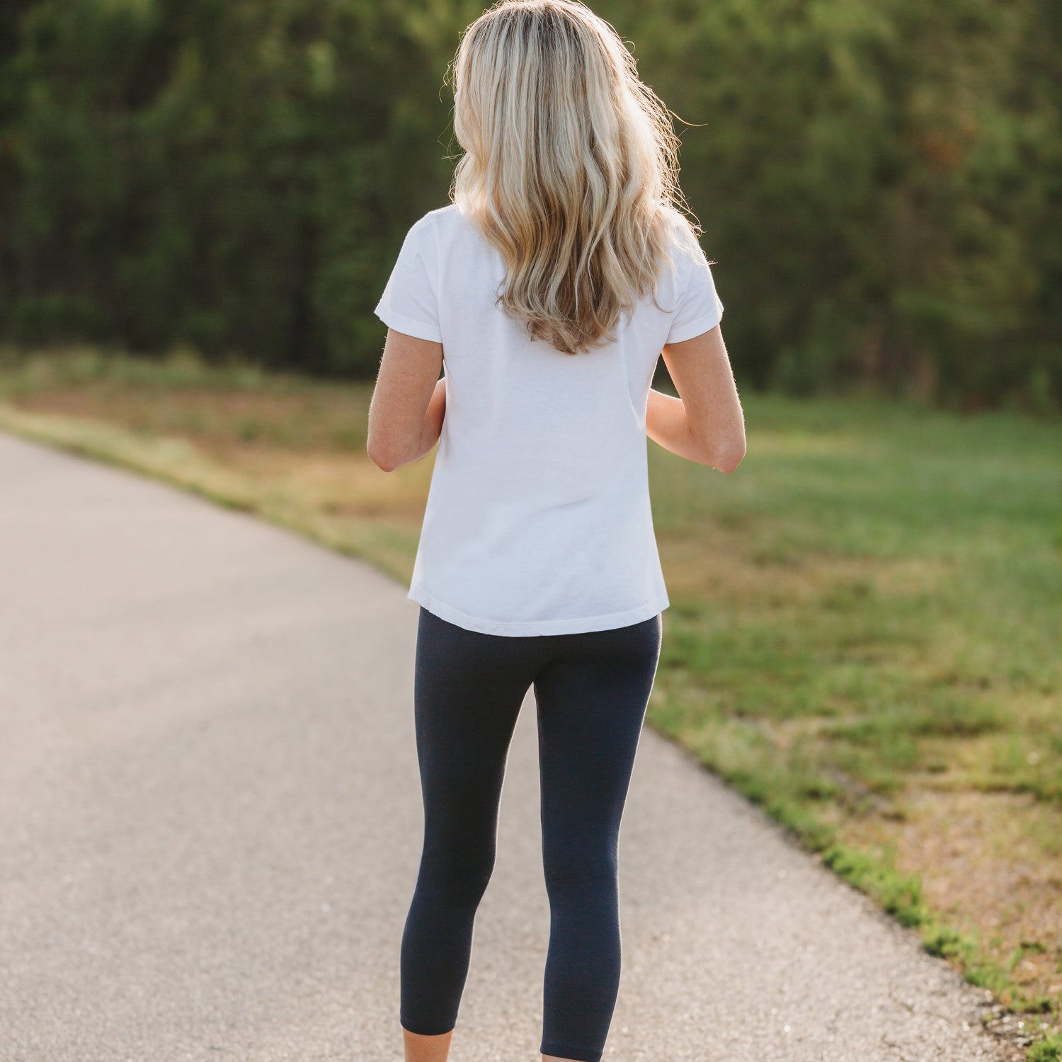 Women's 100% Cotton Soft Capri Leggings | White