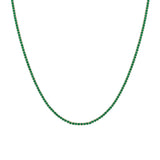 Lab Grown Green Emerald Tennis Necklace