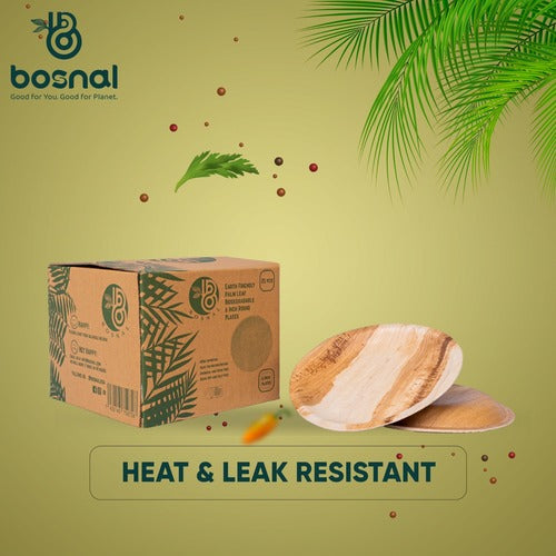 Bosnal - Palm Leaf Biodegradable Plates, 6 inch, Round