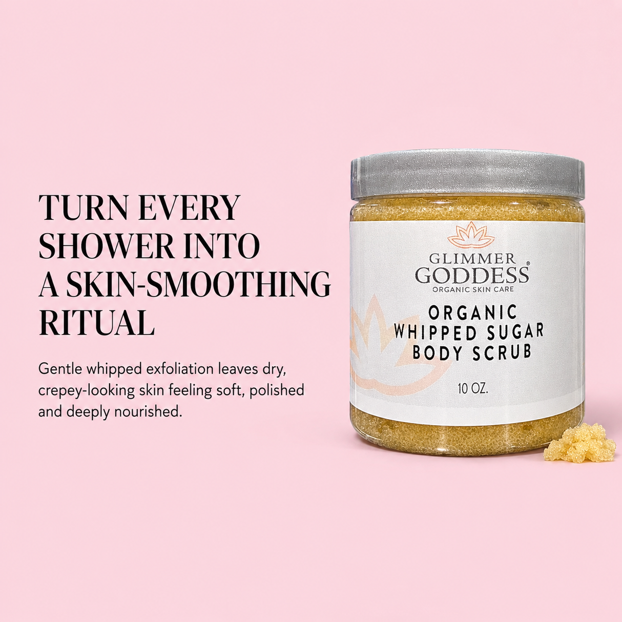 Organic Whipped Sugar Fondant Exfoliating Body Scrub - Crepey Skin Treatment