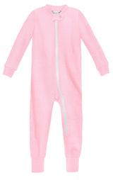 Super-Soft Organic Cotton Footless Zip Footie| Bright Light Pink