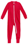 Super-Soft Organic Cotton Footless Zip Footie| Candy Apple