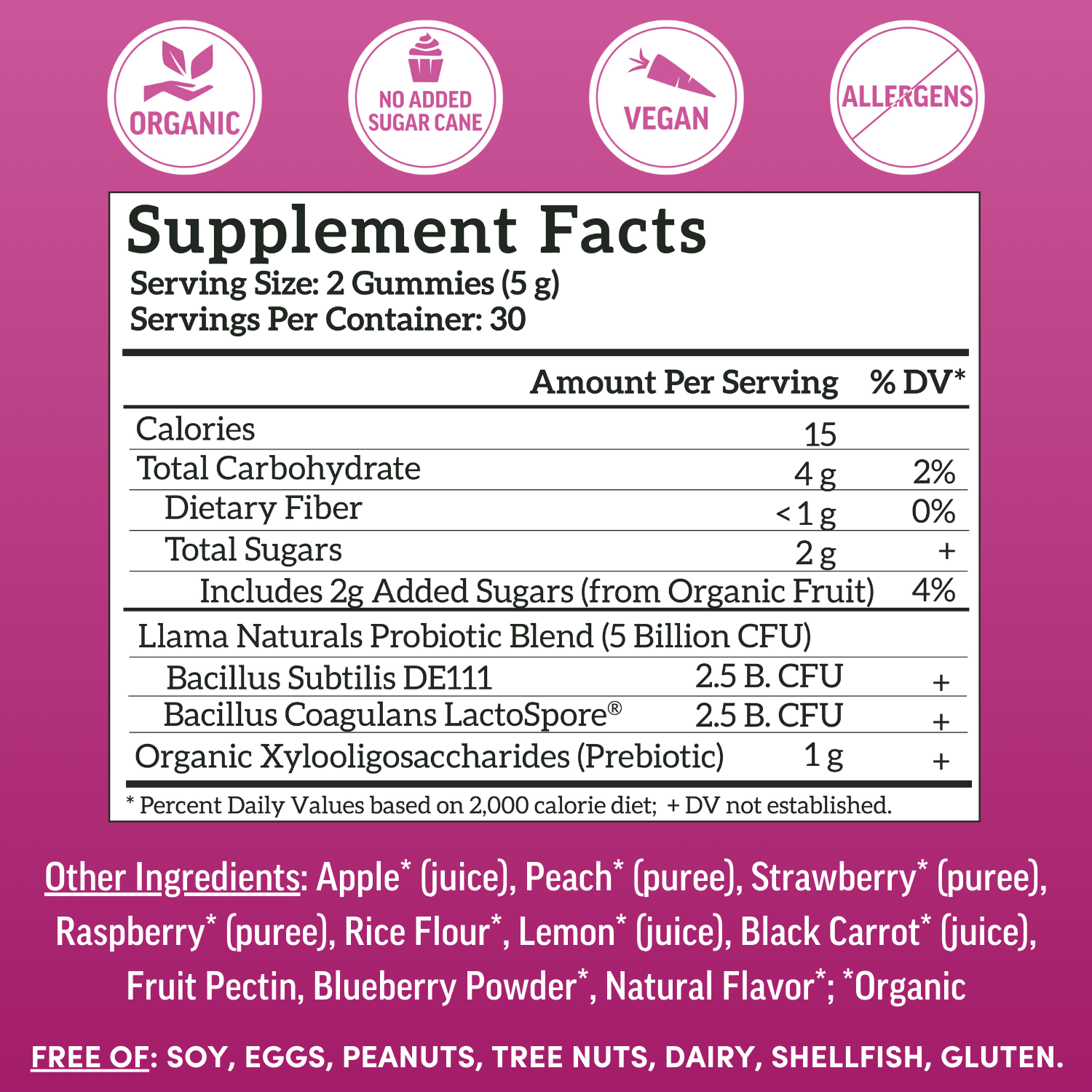 Adult Prebiotic & Probiotic Gummies, Mixed Berry (60 ct)