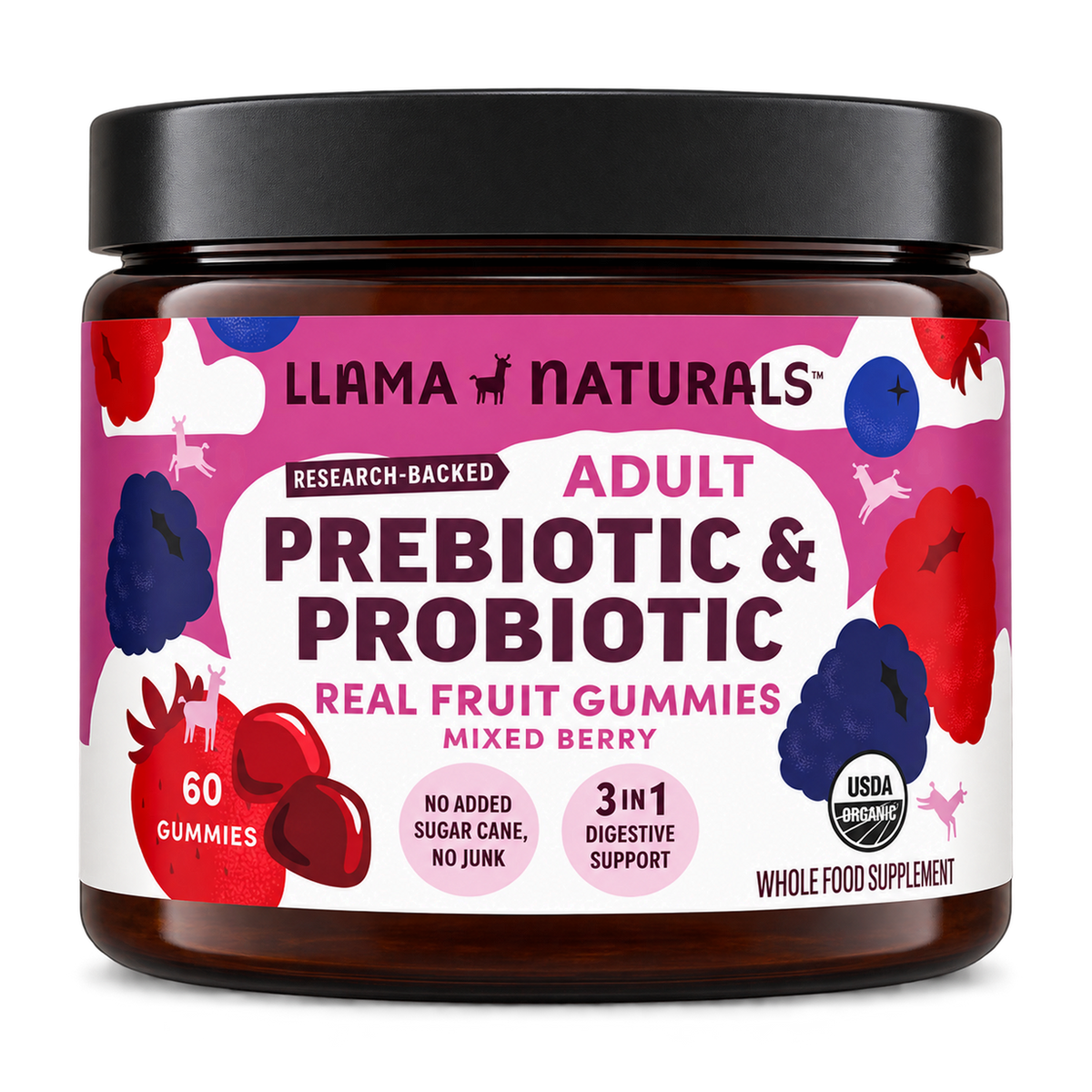 Adult Prebiotic & Probiotic Gummies, Mixed Berry (60 ct)