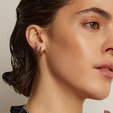 Lab Grown Blue Sapphire Baguette Huggie Earrings