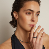 Lab Grown Blue Sapphire Baguette Huggie Earrings
