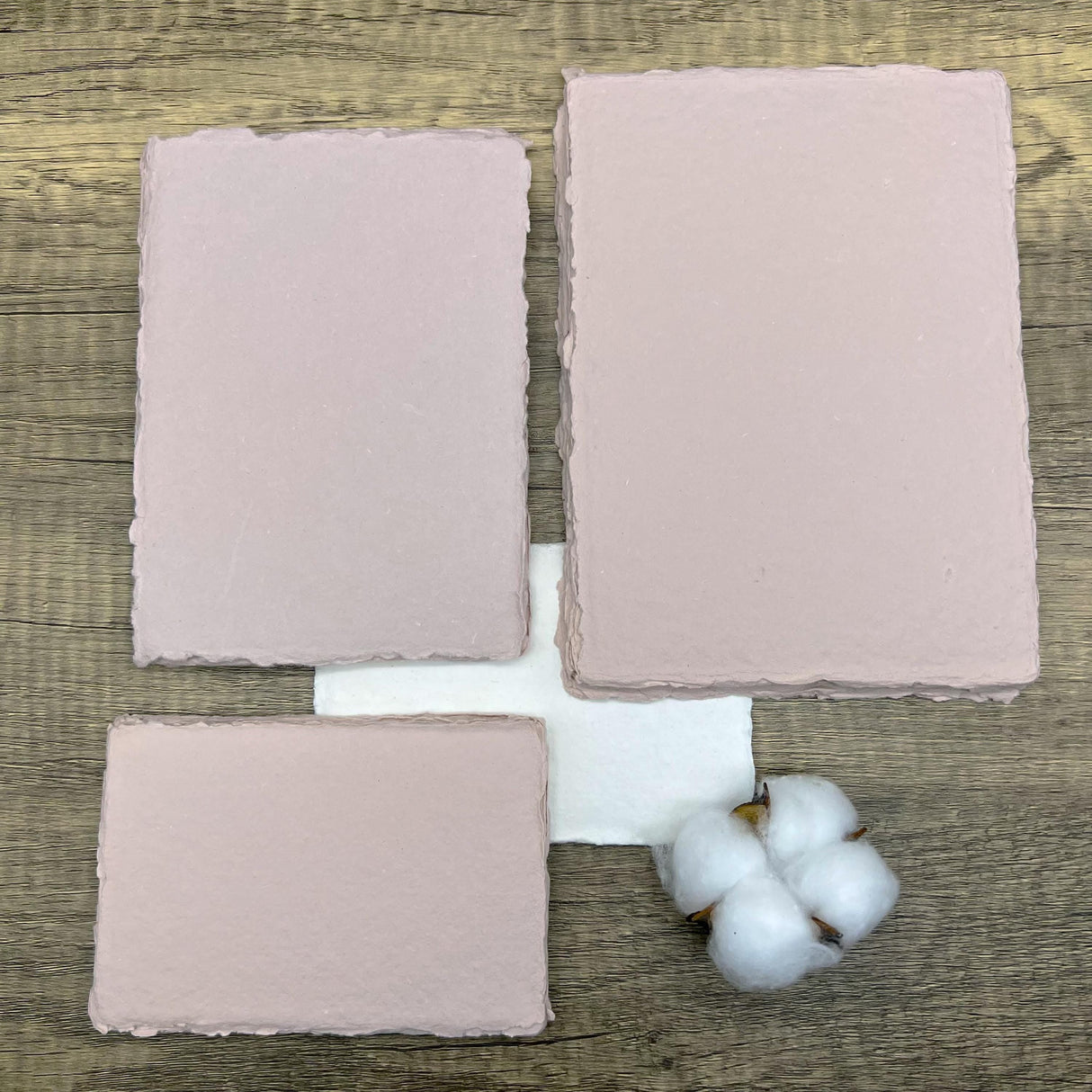Blush Pink Handmade Cotton Paper (Set of 10)