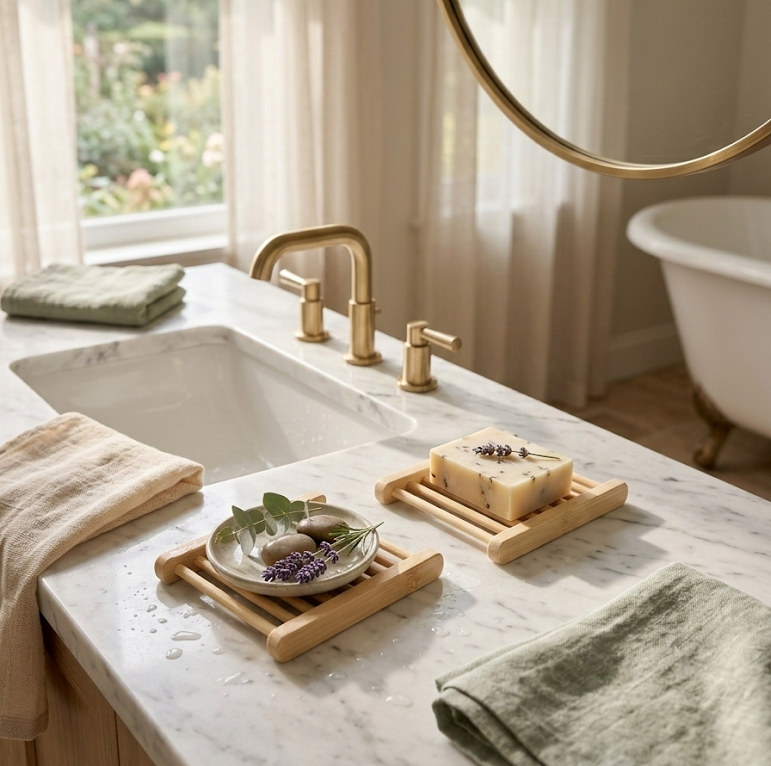 4-Pack Bamboo Soap Dish