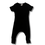 Bamboo Short Sleeve Romper in Black