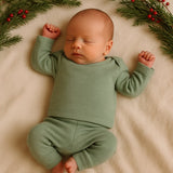 baby pajamas | Basil Green