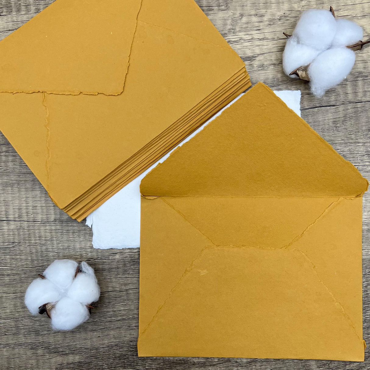 Honey Gold Handmade Cotton Envelopes (Set of 10)
