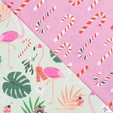 Feliz Flamingos/Candy Cane • Double-Sided Eco Wrapping Paper (Holiday Edition)
