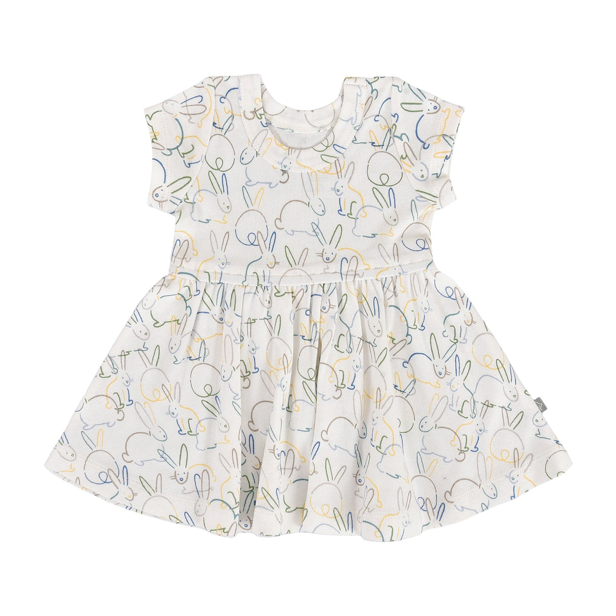 short sleeve twirl dress | bunnies