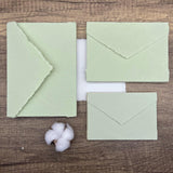 Honeydew Green Handmade Cotton Envelopes (Set of 10)