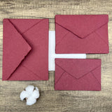 Burgundy Handmade Cotton Envelopes (Set of 10)