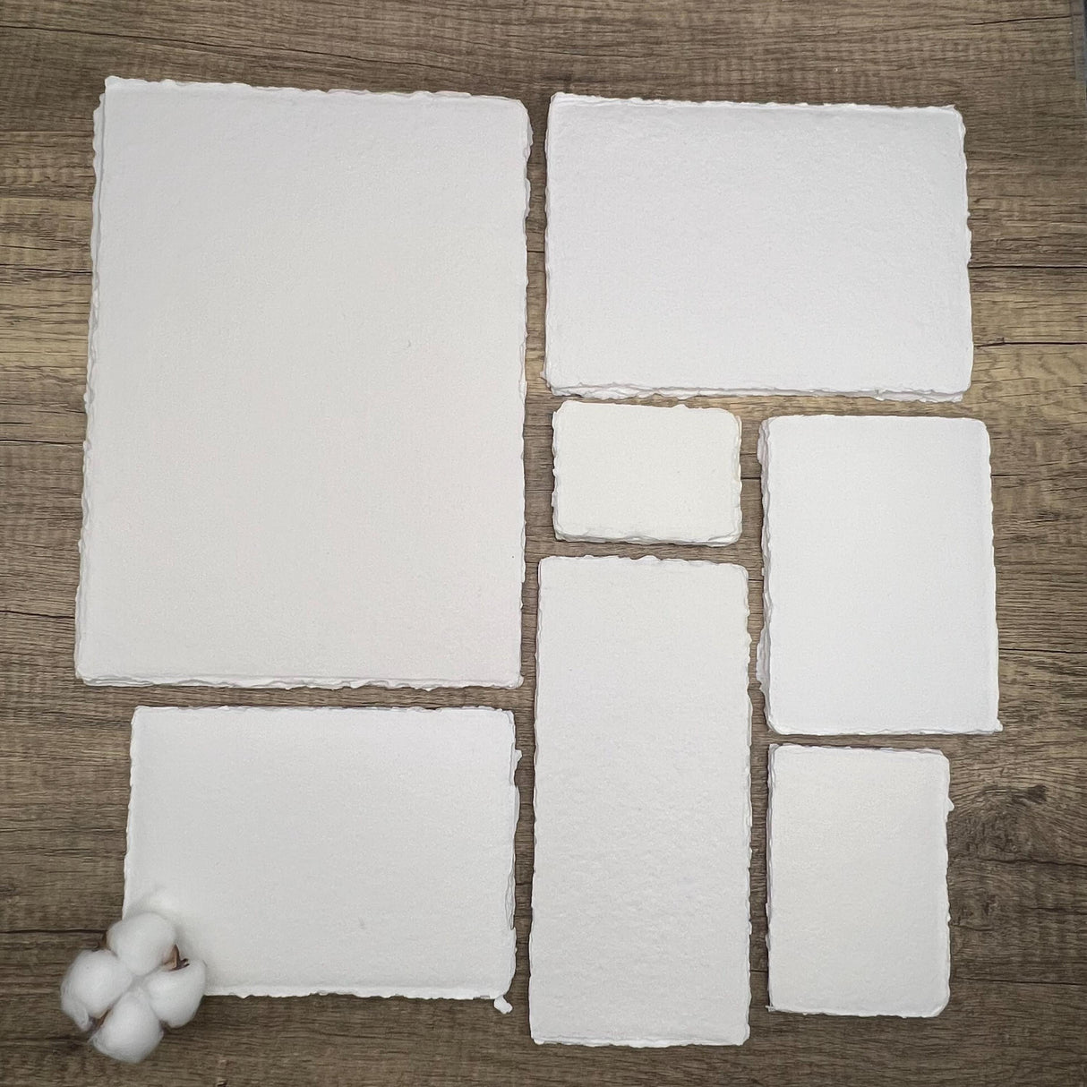White 300gsm Handmade Cotton Paper (Set of 10)