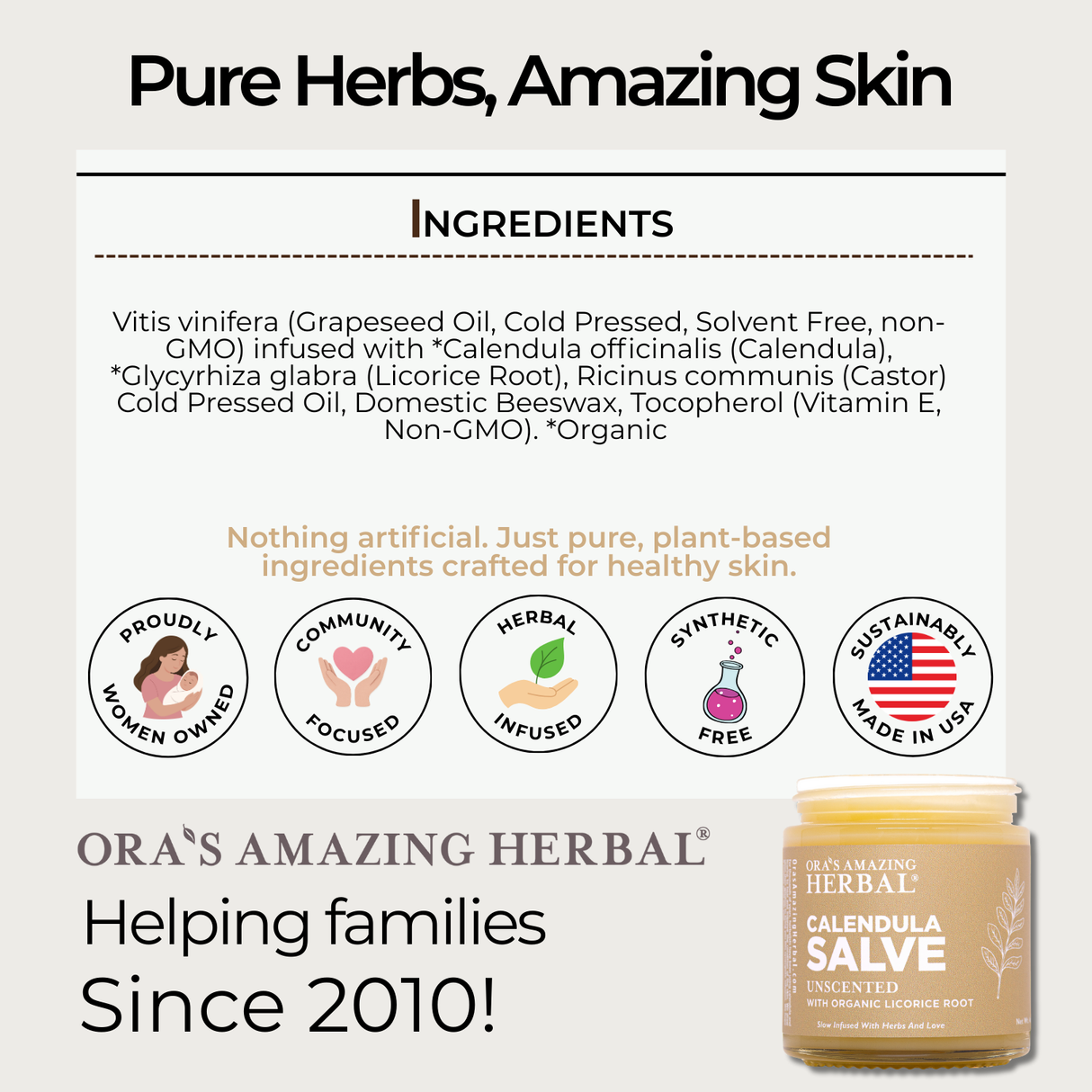 Calendula Salve with Castor Oil and Licorice Root