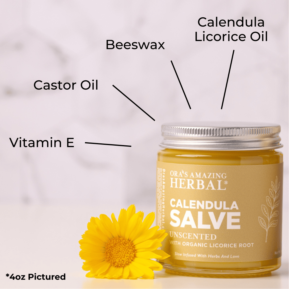 Calendula Salve with Castor Oil and Licorice Root