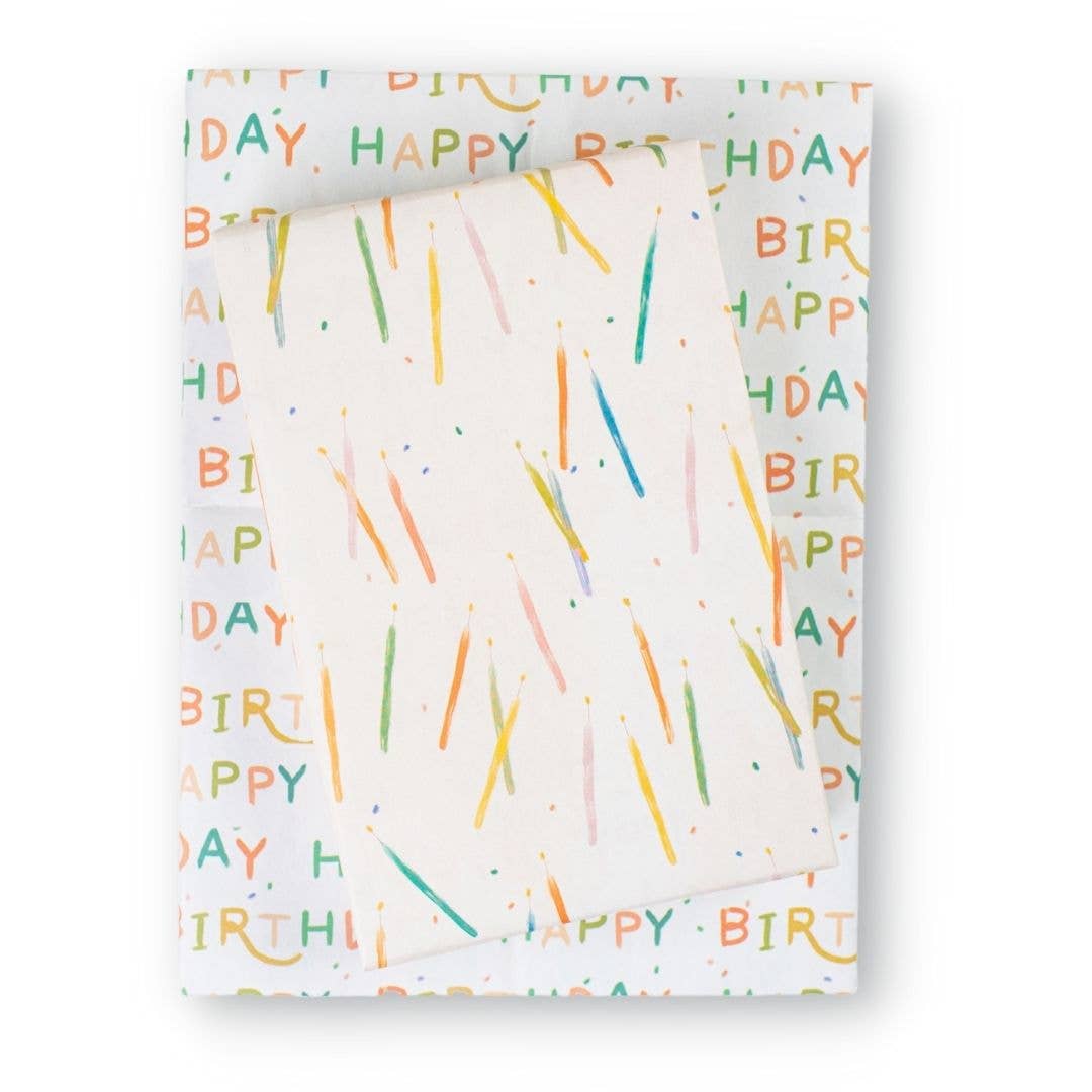 Candles / Happy Birthday • Double-Sided Eco Wrapping Paper