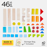 Colored Wooden Building Blocks - 46 Piece Set