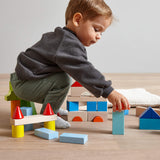 Colored Wooden Building Blocks - 46 Piece Set